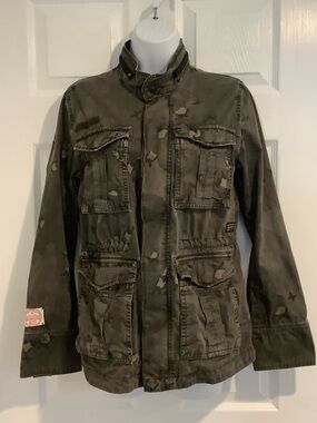 G-STAR Raw Denim Women’s Legion Trooper 100% Cotton Camo Military Jacket M 3301